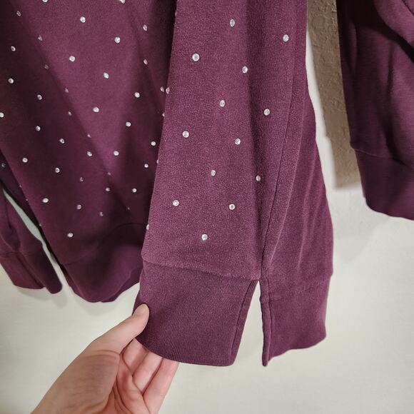 Victoria's Secret PINK Cute Purple Bling Embellished Sweatshirt Size L - Picture 6 of 8